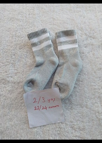 Gri Çizgili Çorap 22/24 Numara