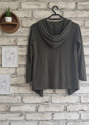 Gri Kadın Midi Keten Salaş Hırka çift taraflı - Görsel 3