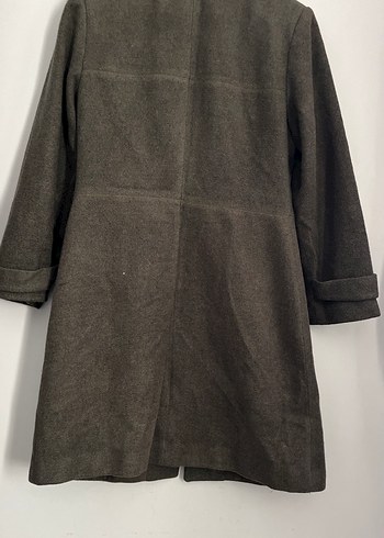 Düğmeli haki yeşil Kadın kaşe Kaban - Görsel 8