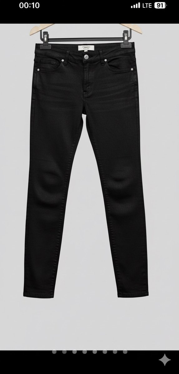 Siyah Kadın Denim Dar Kesim Jean - Görsel 4