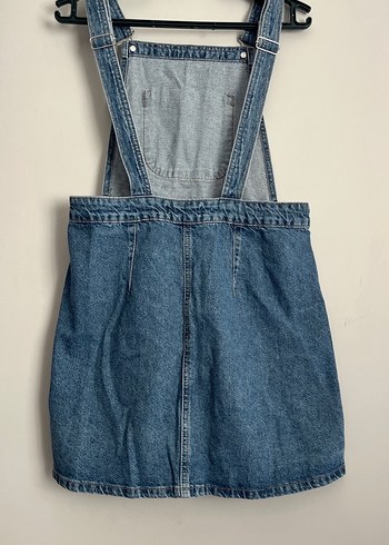 Düğmeli Mavi Kot Kısa elbise - Görsel 5