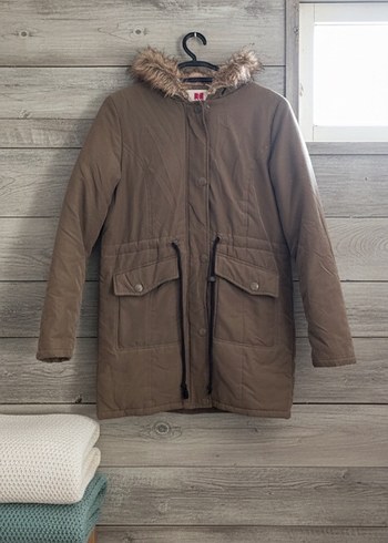 Düğmeli Kahverengi Midi Kadın Ceket - Görsel 3