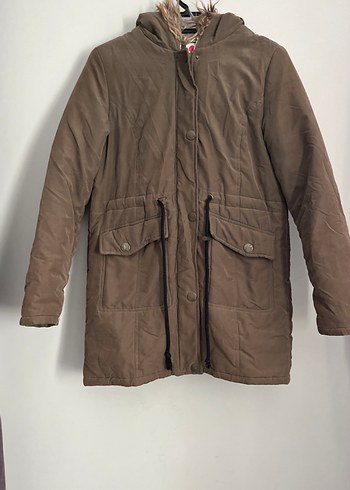 Düğmeli Kahverengi Midi Kadın Ceket - Görsel 6