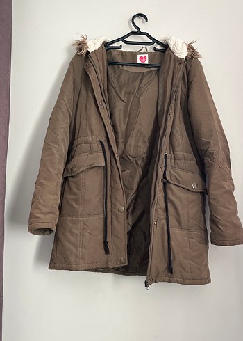 Düğmeli Kahverengi Midi Kadın Ceket - Görsel 11