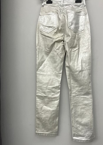 Gri Metalik Düğmeli Kadın Jean - Görsel 8