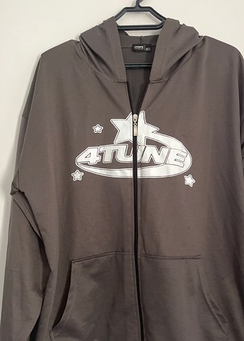 Kadın Kahverengi Kapüşonlu Fermuarlı Sweatshirt - Görsel 7