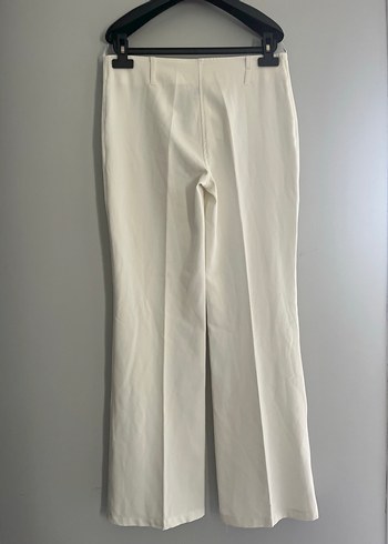 Beyaz şifonKadın Pantolon Midi Boy - Görsel 6