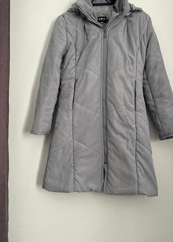 Gri Kadın Midi Kışlık Ceket - Görsel 4