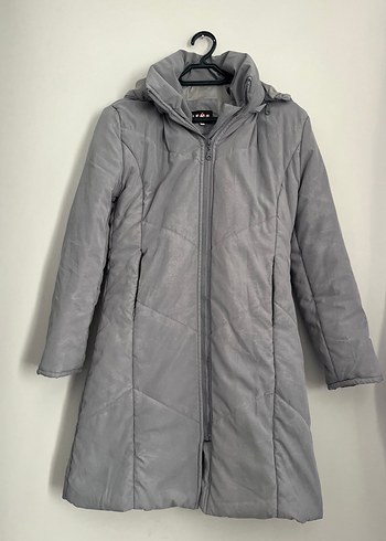 Gri Kadın Midi Kışlık Ceket - Görsel 5