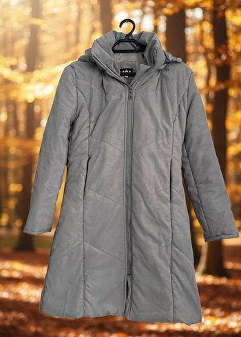 Gri Kadın Midi Kışlık Ceket - Görsel 3