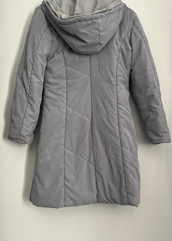 Gri Kadın Midi Kışlık Ceket - Görsel 8