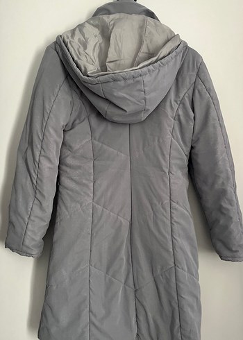 Gri Kadın Midi Kışlık Ceket - Görsel 9