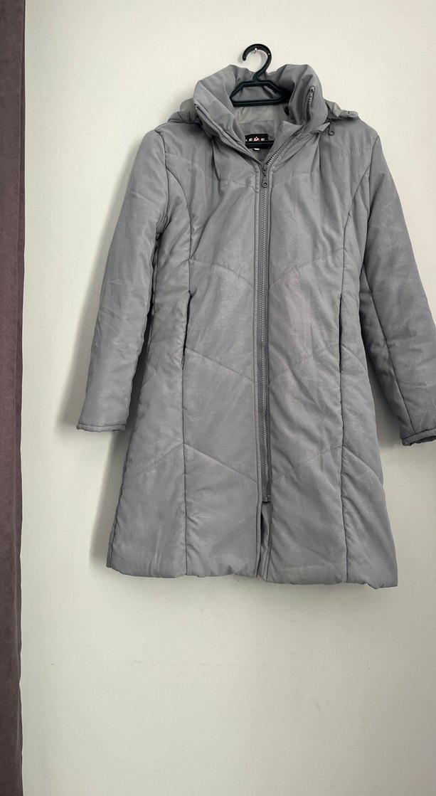 Gri Kadın Midi Kışlık Ceket - Görsel 4