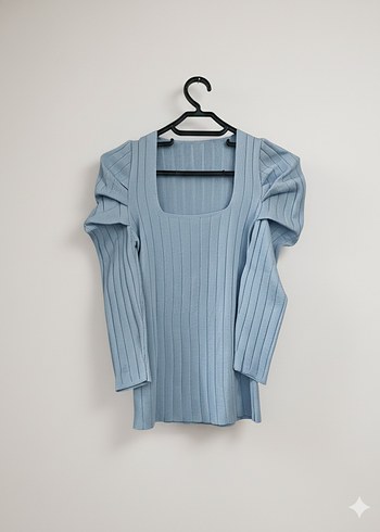 Mavi Triko Kadın Kazak - Görsel 2