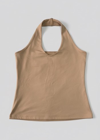 Bej  Halter Yaka Kadın Atlet - Görsel 2