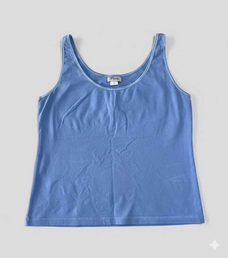 Kadın mavi askılı bluz - Görsel 3