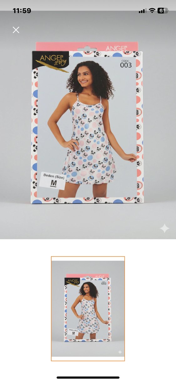 Bej Mini Kadın Kolsuz Gecelik - Görsel 3