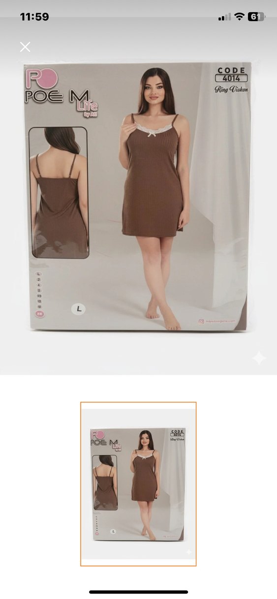 Bej Mini Kadın Kolsuz Gecelik - Görsel 2