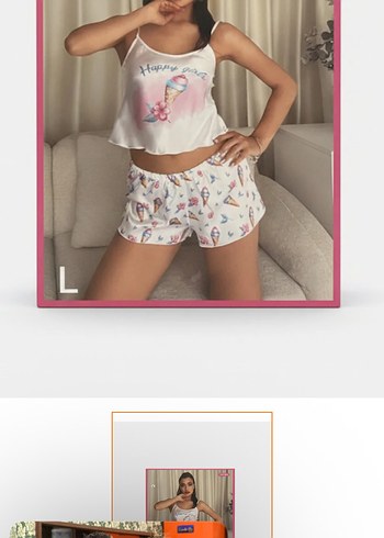 Kırmızı Baskılı Kadın Pijama Takımı - Görsel 3