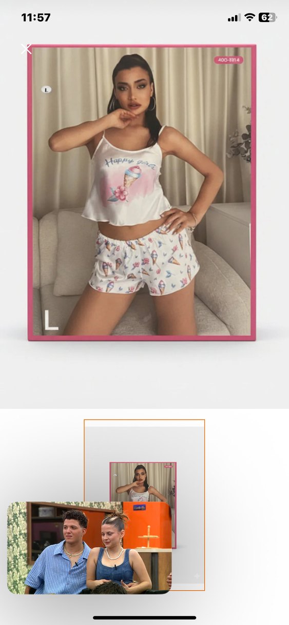 Kırmızı Baskılı Kadın Pijama Takımı - Görsel 3