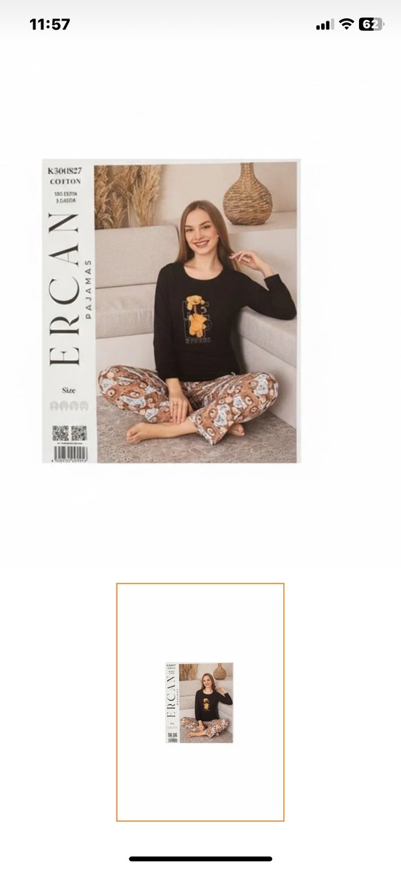 Kırmızı Baskılı Kadın Pijama Takımı - Görsel 2