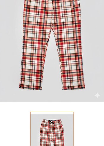 Kadın Kahverengi Ekoseli Salaş Kumaş Pantolon - Görsel 2