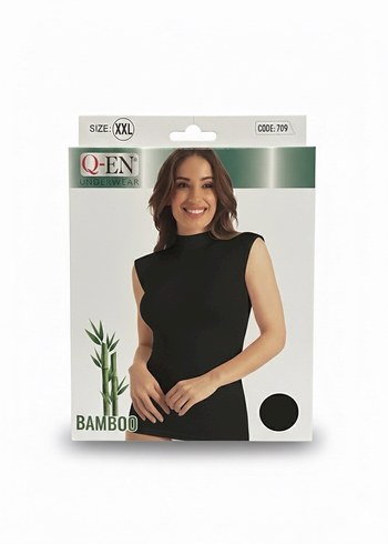 Kadın Siyah Kolsuz Balıkçı Yaka Atlet XXL - Görsel 4