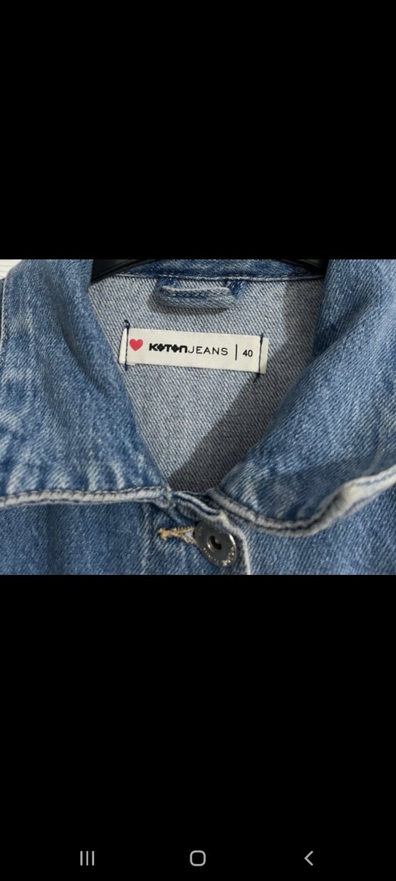 Düğmeli Kadın Mavi Denim Ceket - Görsel 3