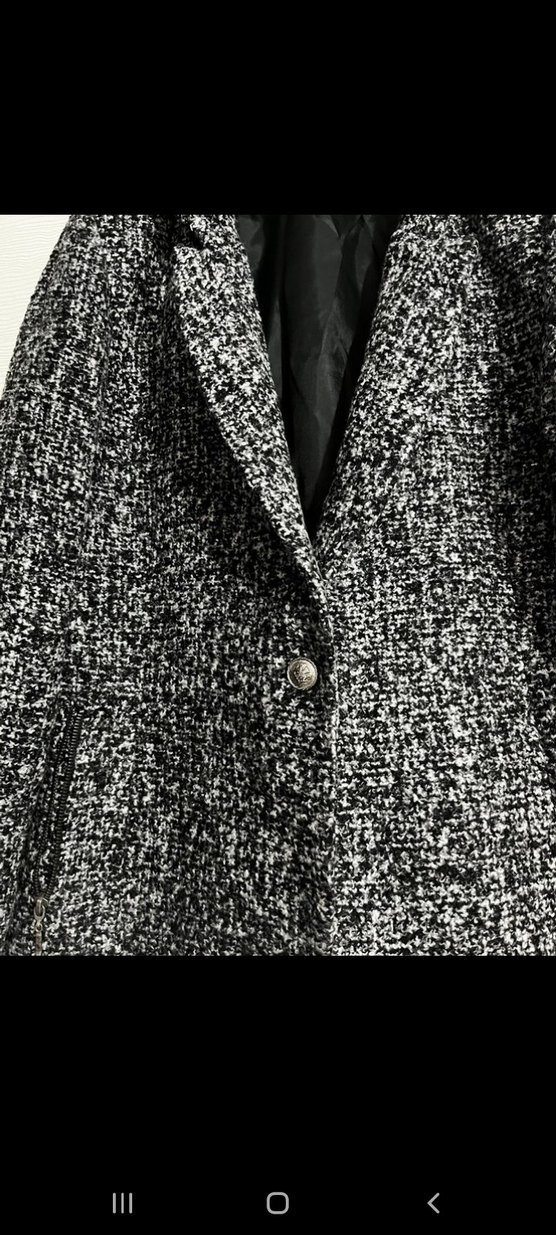 Gri Midi Kadın Ceket, Düğmeli, Normal Kesim - Görsel 2