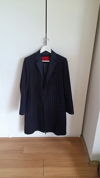 Çizgili uzun blazer