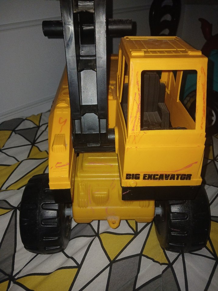 Sarı Oyuncak Ekskavatör Araba - Görsel 3