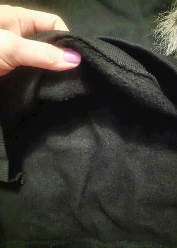 Kürk Detaylı Kadın Koyu Gri Sweatshirt - Görsel 4