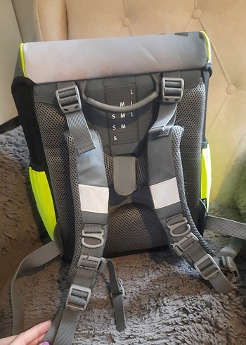 Sarı Gri Çocuk Okul Çantası Araç Desenli - Görsel 6