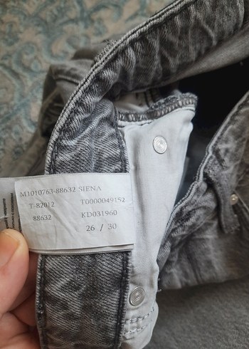 Gri Bol Kesim Kadın Kot Pantolon - Görsel 6