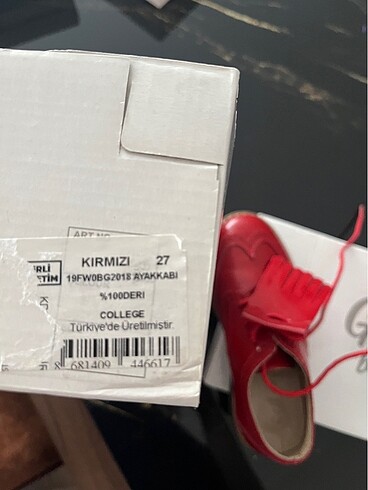 B&G kırmızı 0 deri ayakkabı 27 numara. - Görsel 6