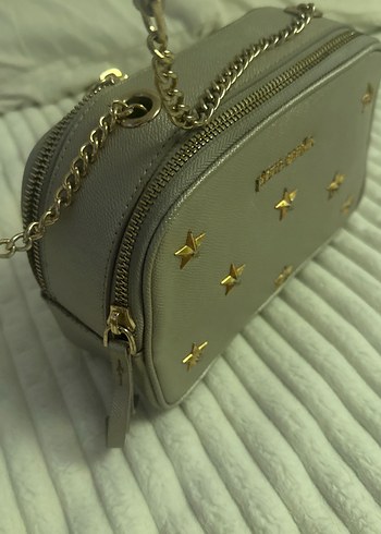 Bej Deri Zincir Detaylı Pierre Cardin Kadın Çanta - Görsel 8