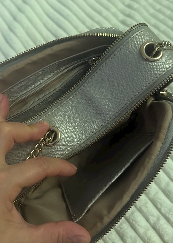 Bej Deri Zincir Detaylı Pierre Cardin Kadın Çanta - Görsel 7