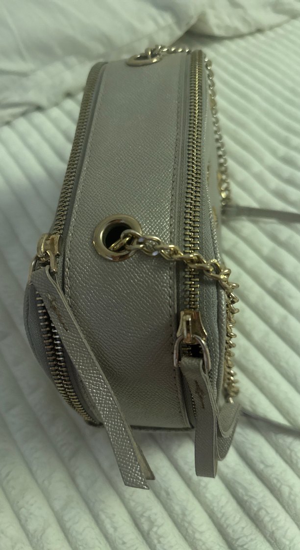 Bej Deri Zincir Detaylı Pierre Cardin Kadın Çanta - Görsel 2