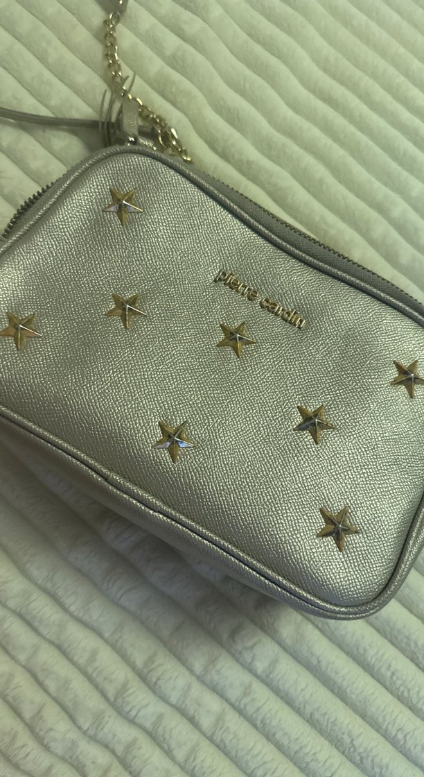 Bej Deri Zincir Detaylı Pierre Cardin Kadın Çanta - Görsel 5