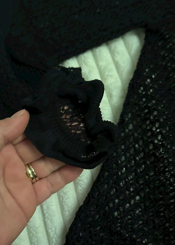 Siyah Örgü uzun Kollu Kadın Bluz - Görsel 3