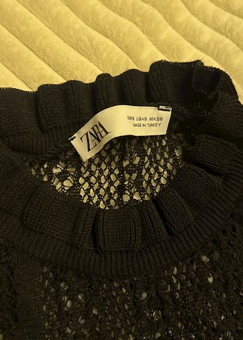 Siyah Örgü uzun Kollu Kadın Bluz - Görsel 2