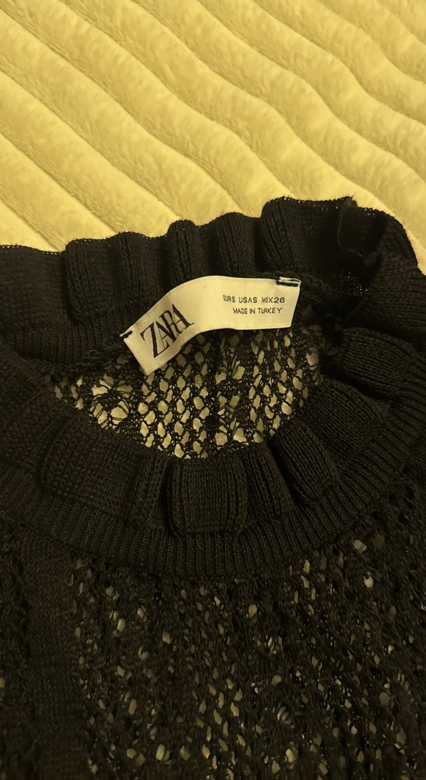 Siyah Örgü uzun Kollu Kadın Bluz - Görsel 2