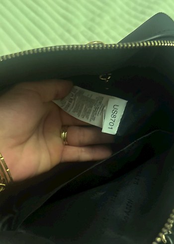 Zincir Detaylı Siyah Deri Kadın Çanta - Görsel 5