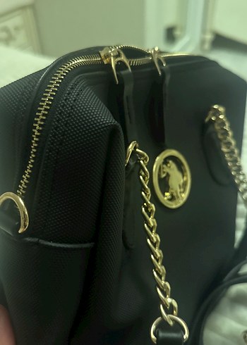 Zincir Detaylı Siyah Deri Kadın Çanta - Görsel 2