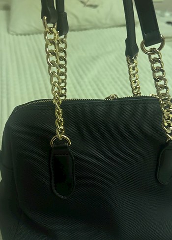 Zincir Detaylı Siyah Deri Kadın Çanta - Görsel 3