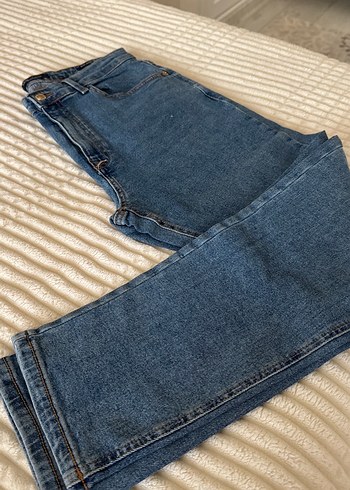 Gri Tokalı Mavi Kadın Denim Pantolon - Görsel 3