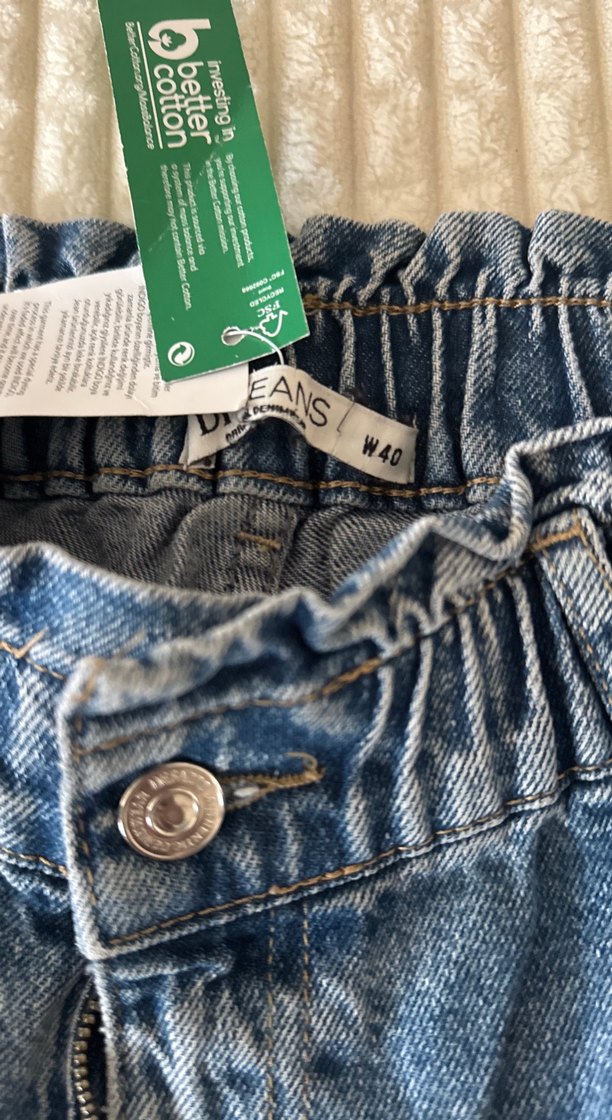 Kadın Mavi Gri Kemerli Rahat Kesim Kot Pantolon - Görsel 3