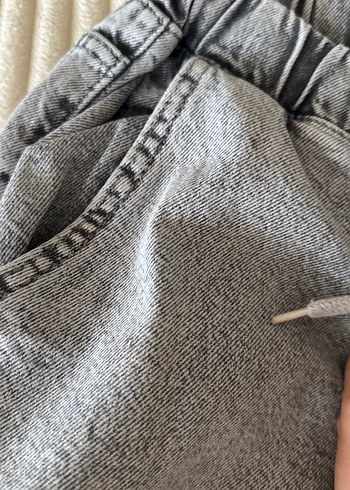 Gri Loose Fit Kadın Denim Pantolon - Görsel 4