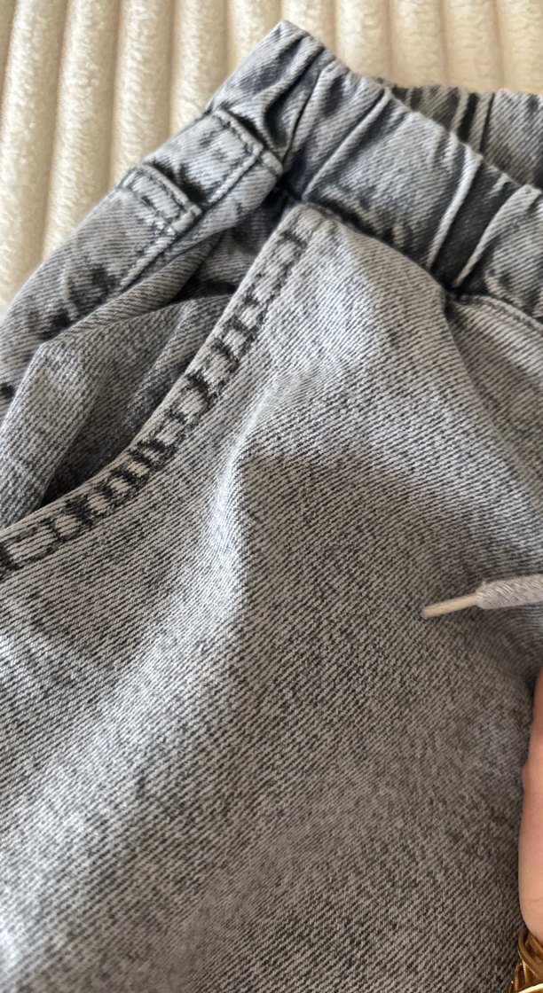 Gri Loose Fit Kadın Denim Pantolon - Görsel 4