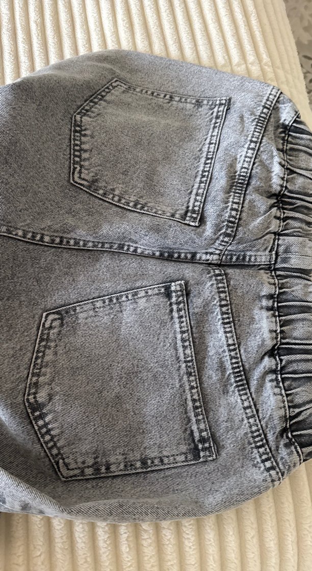 Gri Loose Fit Kadın Denim Pantolon - Görsel 5